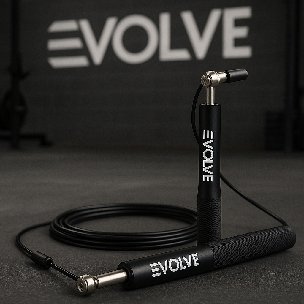 Evolve Skipping Rope - Black | Steel Wire Adjustable Ball-Bearing Jump Rope