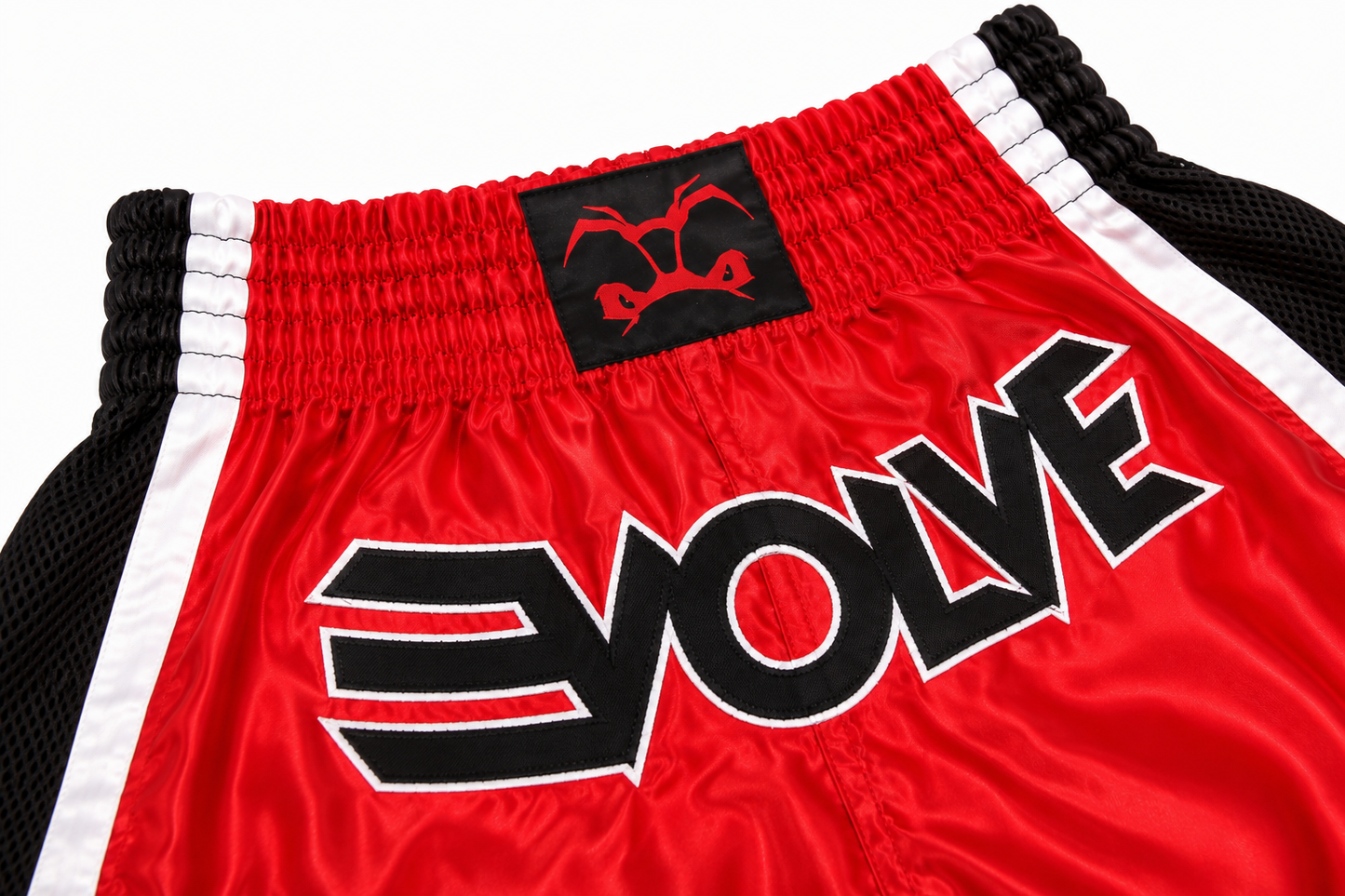 Evolve Muay Thai Shorts - Red and Black | Boxing Grappling Shorts for MMA Kickboxing Muay Thai BJJ