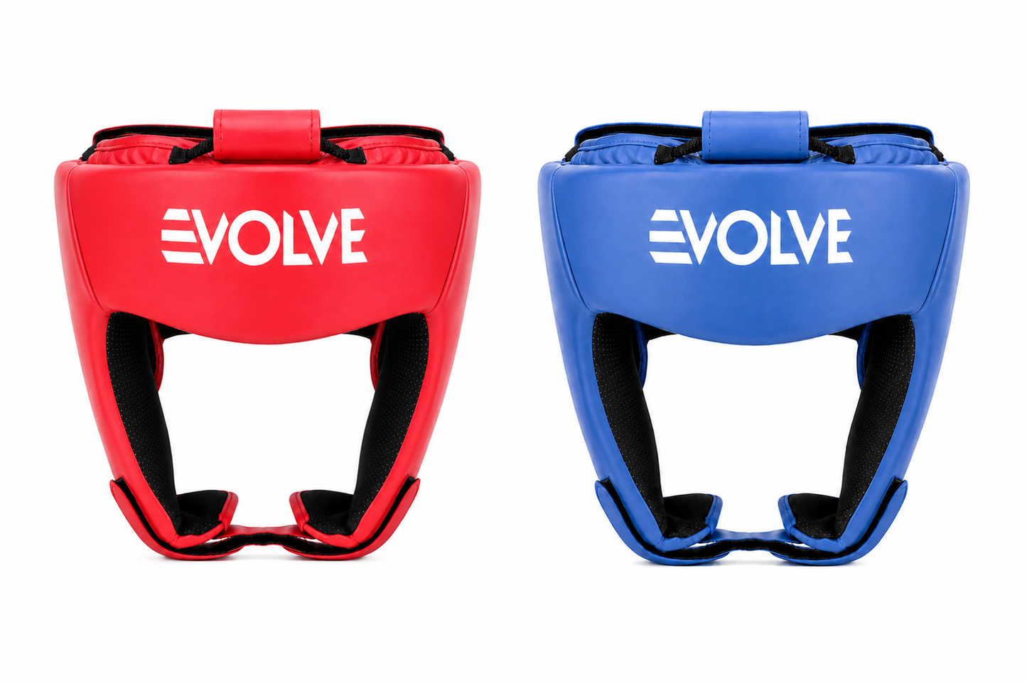 Evolve Headgear - Red | Foam Padded Adjustable Martial Arts Head Guard for Sparring and Competition