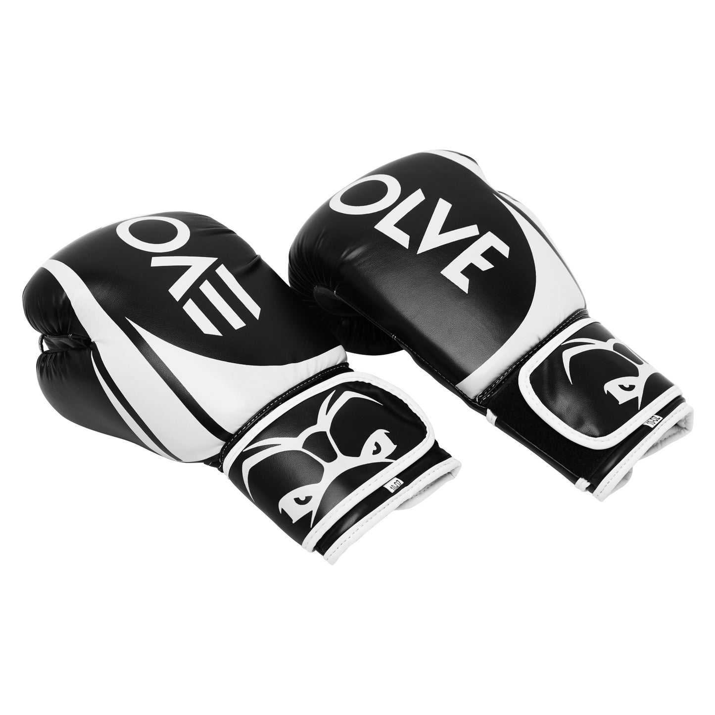 Evolve Boxing Gloves - Black and White | Foam Padded Boxing and Kickboxing Gloves for Training and Sparring