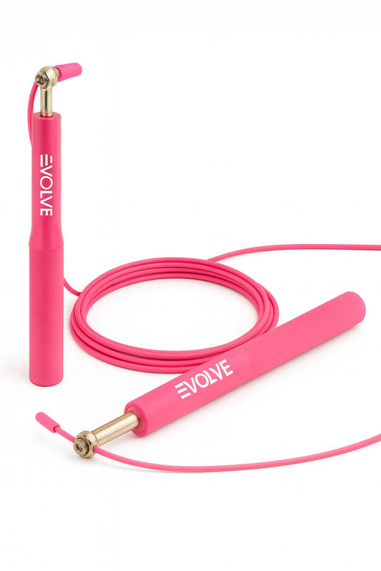 Evolve Skipping Rope - Pink | Steel Wire Adjustable Ball-Bearing Jump Rope
