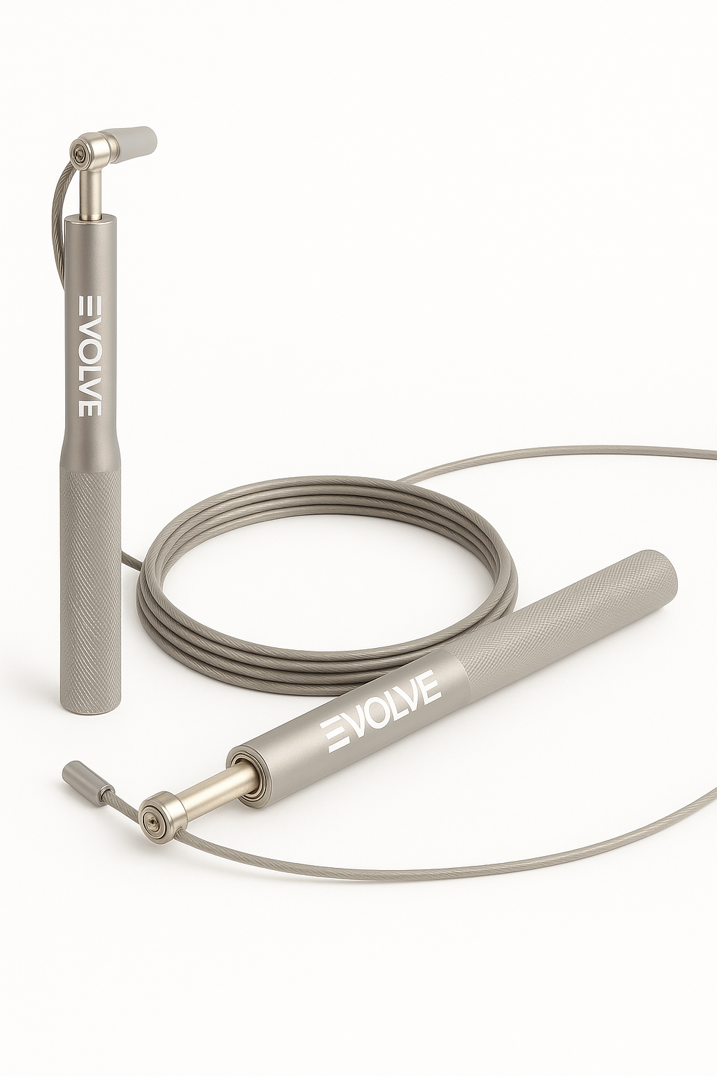 Evolve Skipping Rope - Silver | Steel Wire Adjustable Ball-Bearing Jump Rope