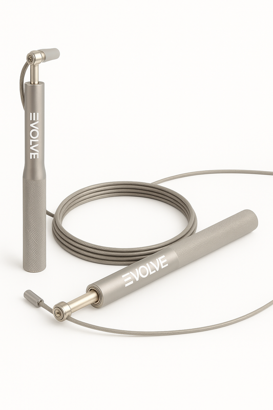 Evolve Skipping Rope - Silver | Steel Wire Adjustable Ball-Bearing Jump Rope