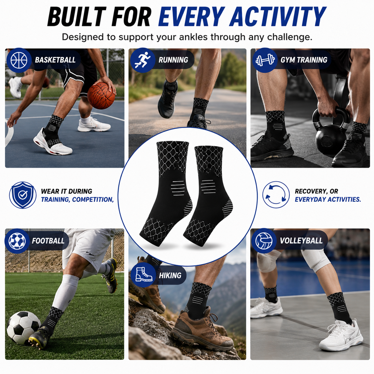 Evolve Ankle Support | Breathable Ankle Support Pair for Sprained Ankle Injury Recovery and Joint Pain