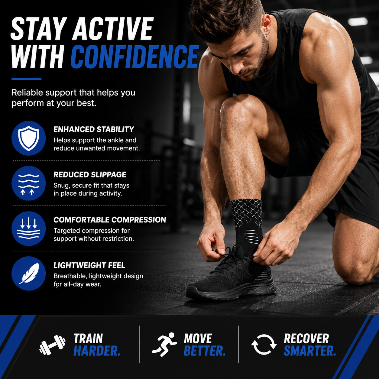 Evolve Ankle Support | Breathable Ankle Support Pair for Sprained Ankle Injury Recovery and Joint Pain