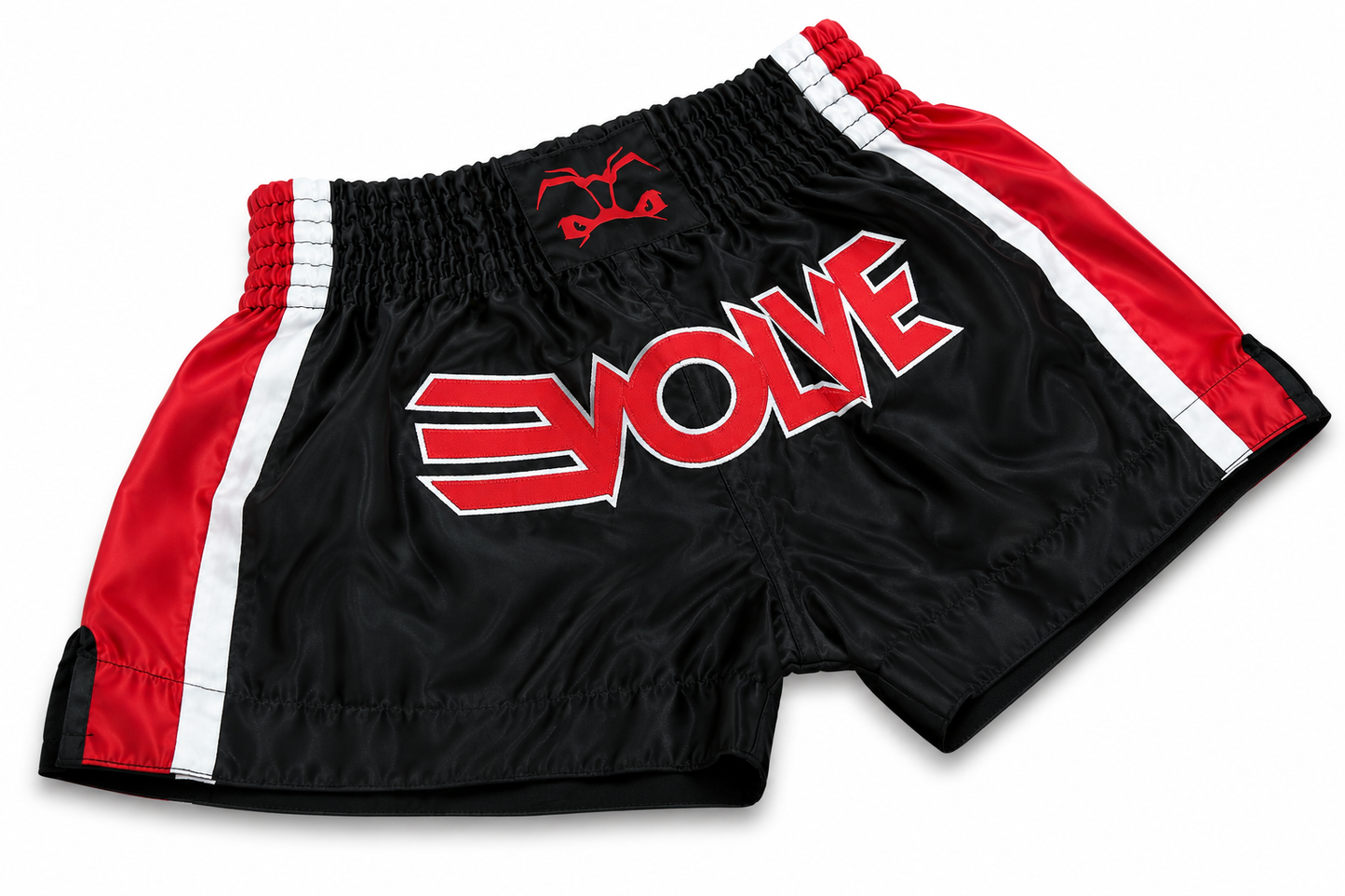 Evolve Muay Thai Shorts - Black and Red | Boxing Grappling Shorts for MMA Kickboxing Muay Thai BJJ