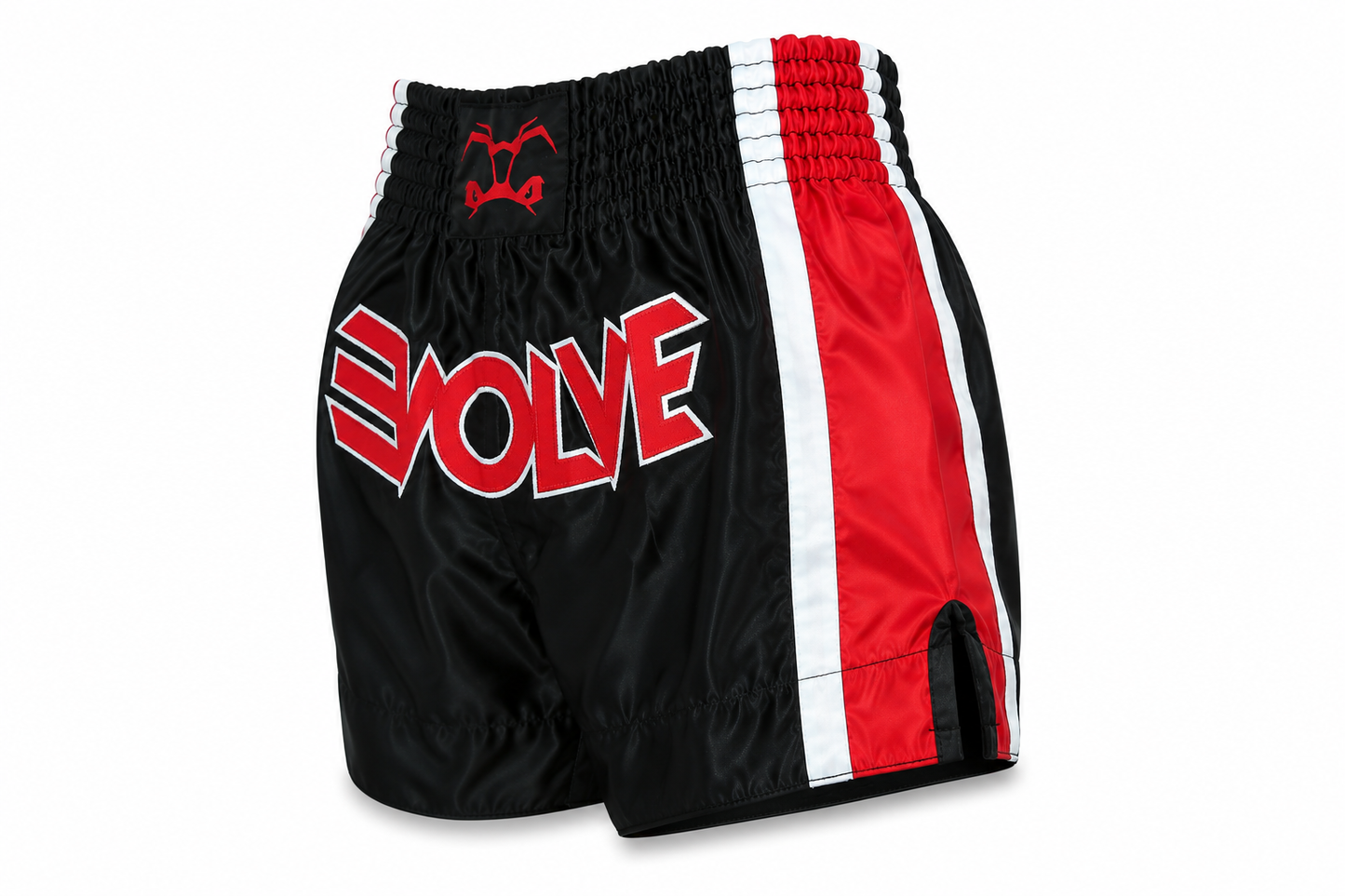 Evolve Muay Thai Shorts - Black and Red | Boxing Grappling Shorts for MMA Kickboxing Muay Thai BJJ
