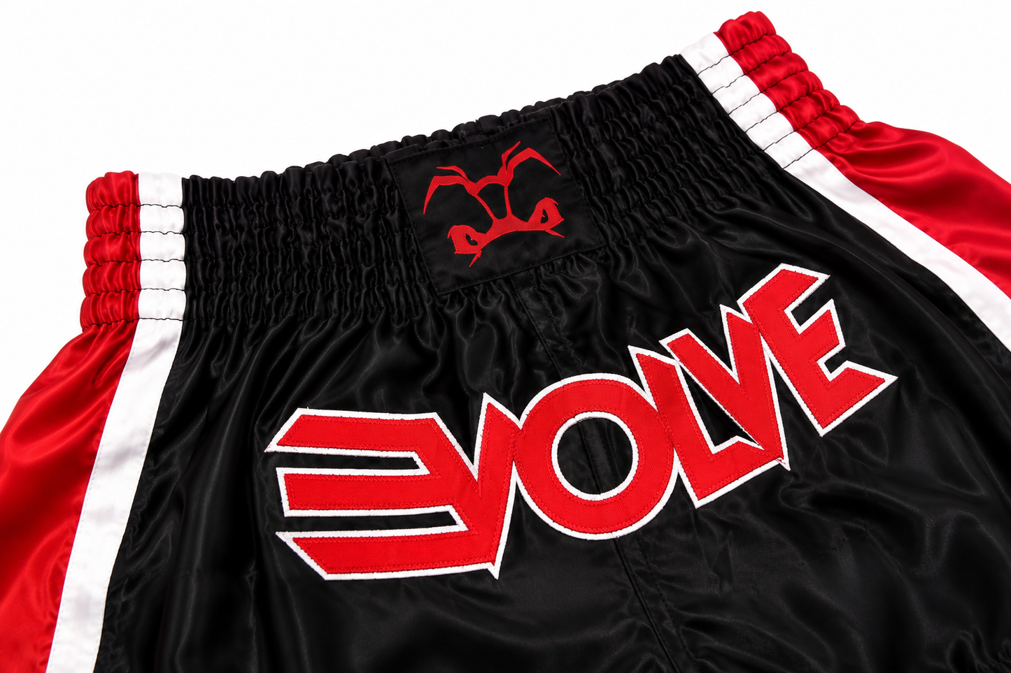 Evolve Muay Thai Shorts - Black and Red | Boxing Grappling Shorts for MMA Kickboxing Muay Thai BJJ