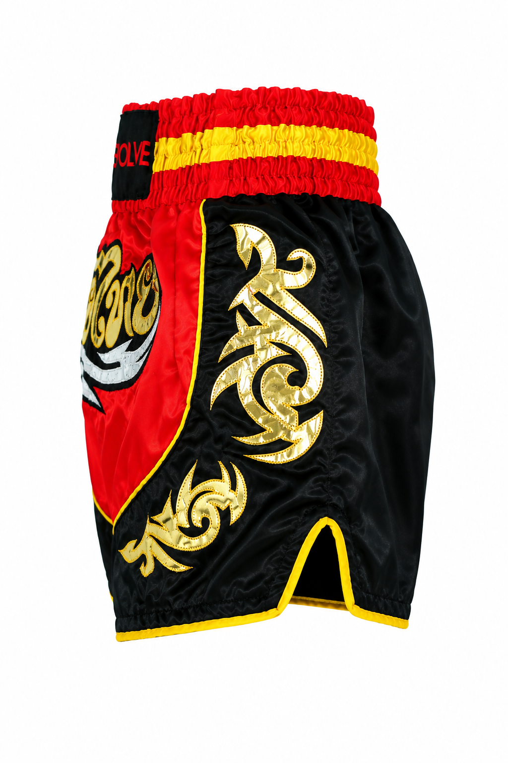 Evolve Muay Thai Shorts - Black and Gold | Boxing Grappling Shorts for MMA Kickboxing Muay Thai BJJ
