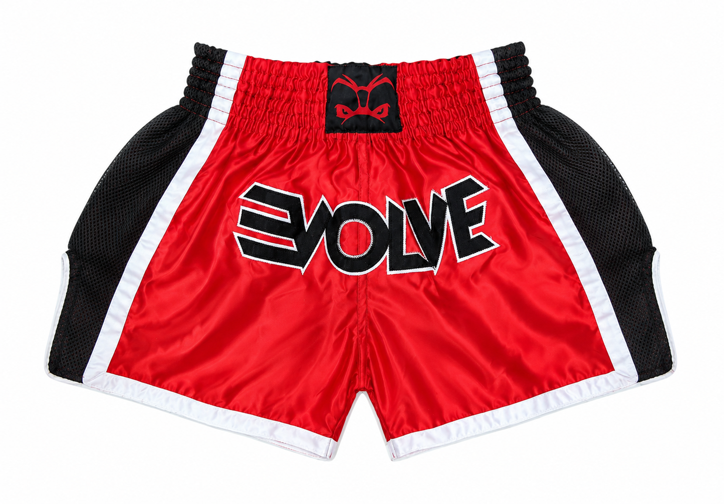 Evolve Muay Thai Shorts - Red and Black | Boxing Grappling Shorts for MMA Kickboxing Muay Thai BJJ