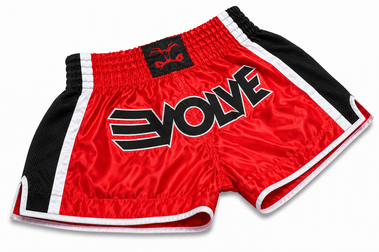 Evolve Muay Thai Shorts - Red and Black | Boxing Grappling Shorts for MMA Kickboxing Muay Thai BJJ