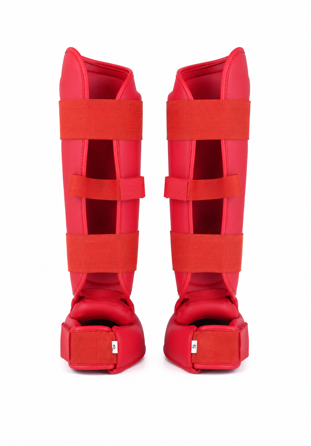 Evolve Karate Shin Guards - Red | Adjustable Foam Padded Karate Shin and Instep Guards