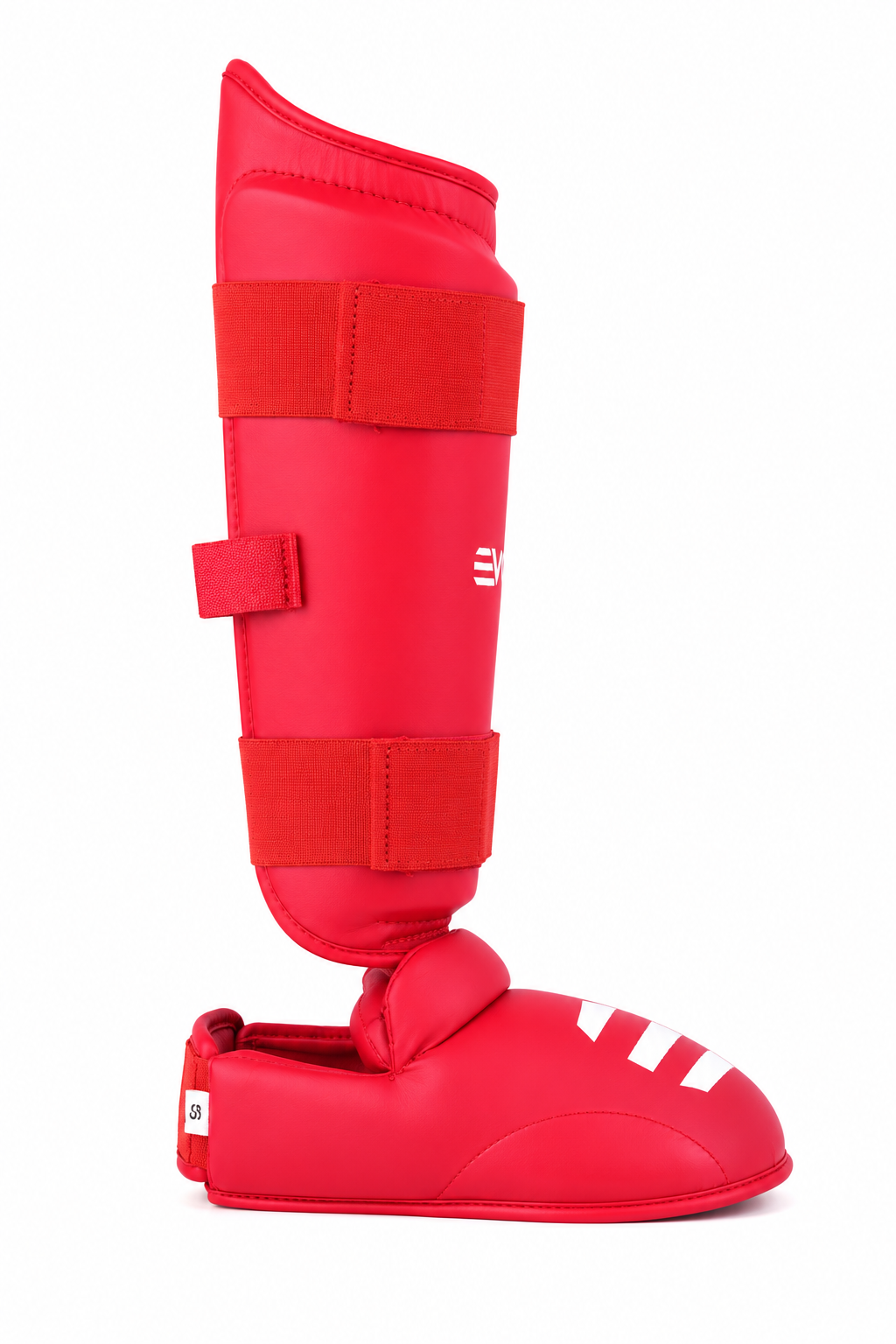 Evolve Karate Shin Guards - Red | Adjustable Foam Padded Karate Shin and Instep Guards