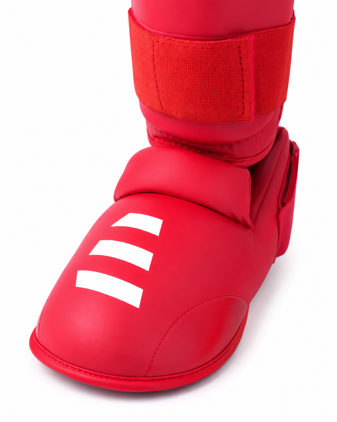 Evolve Karate Shin Guards - Red | Adjustable Foam Padded Karate Shin and Instep Guards