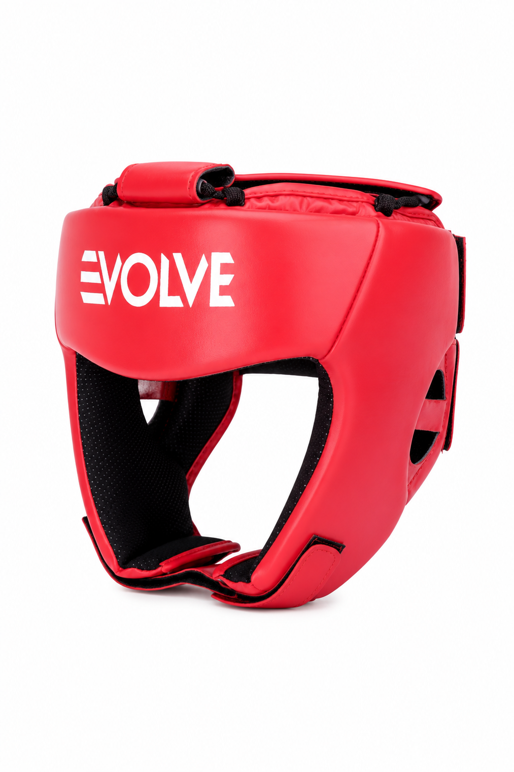 Evolve Headgear - Red | Foam Padded Adjustable Martial Arts Head Guard for Sparring and Competition