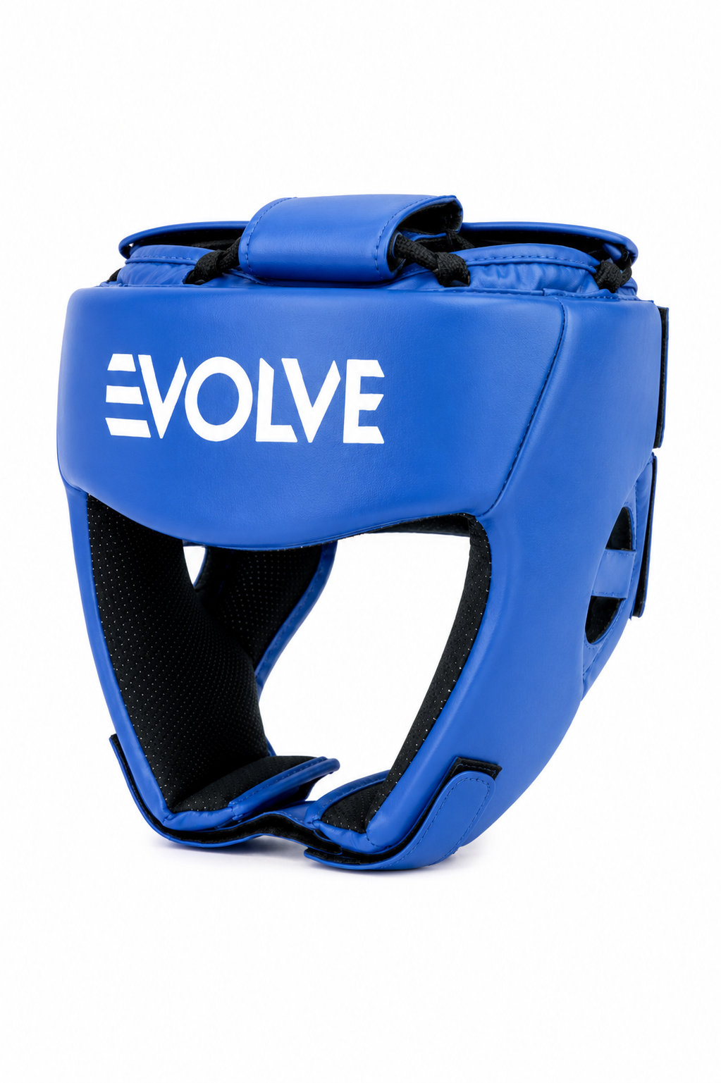 Evolve Headgear - Blue | Foam Padded Adjustable Martial Arts Head Guard for Sparring and Competition