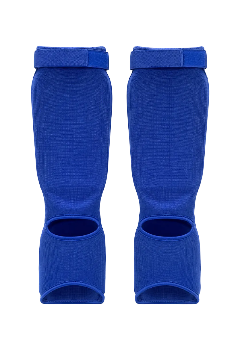 Evolve Shin Guards - Blue | Padded Martial Art Shin and Instep Guards for Kickboxing MMA Boxing Muay Thai Karate