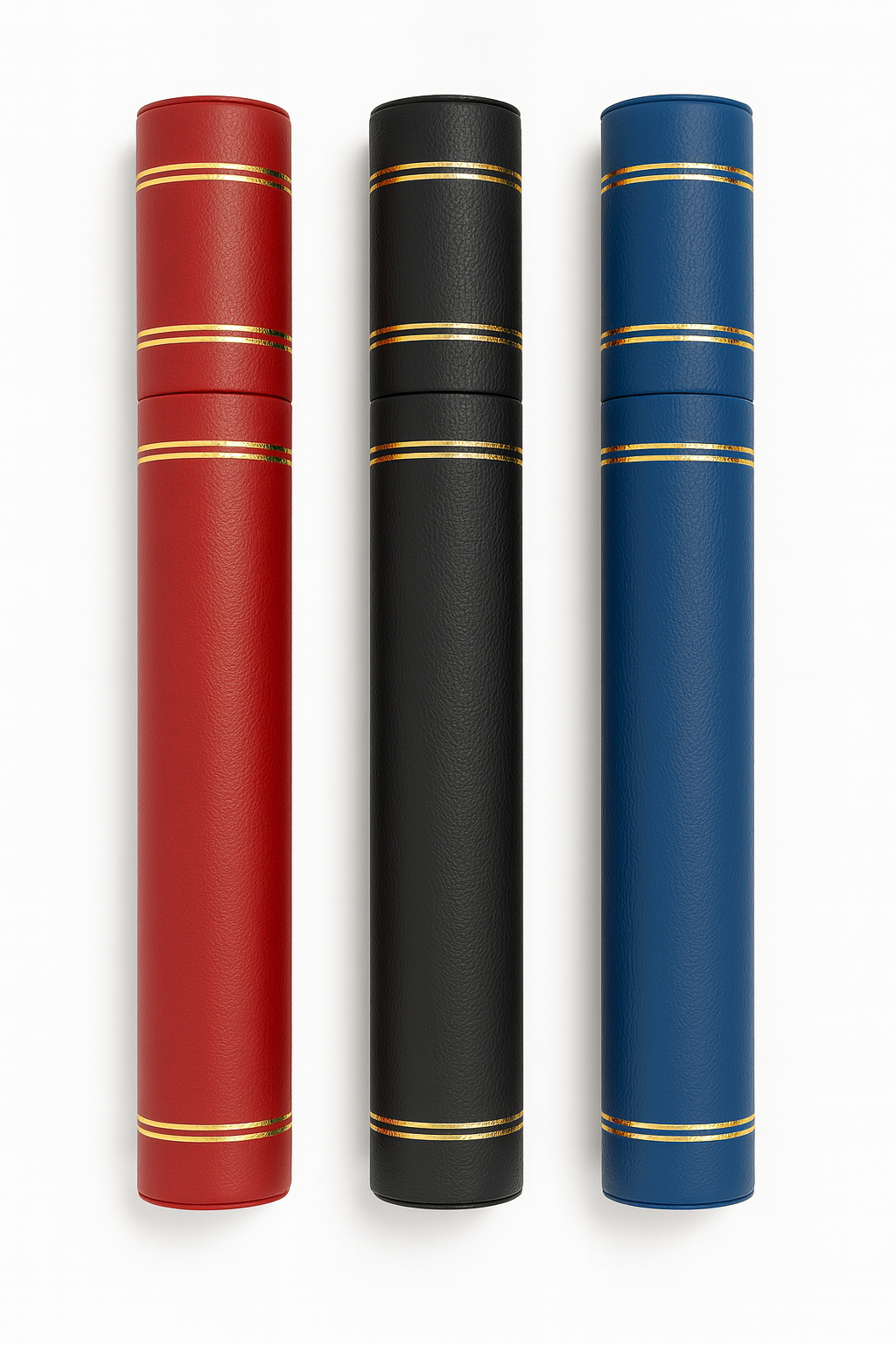 EVOLVE Certificate Tube Holder | Premium Artificial Leather with Velvet Inner Lining and Gold Accents