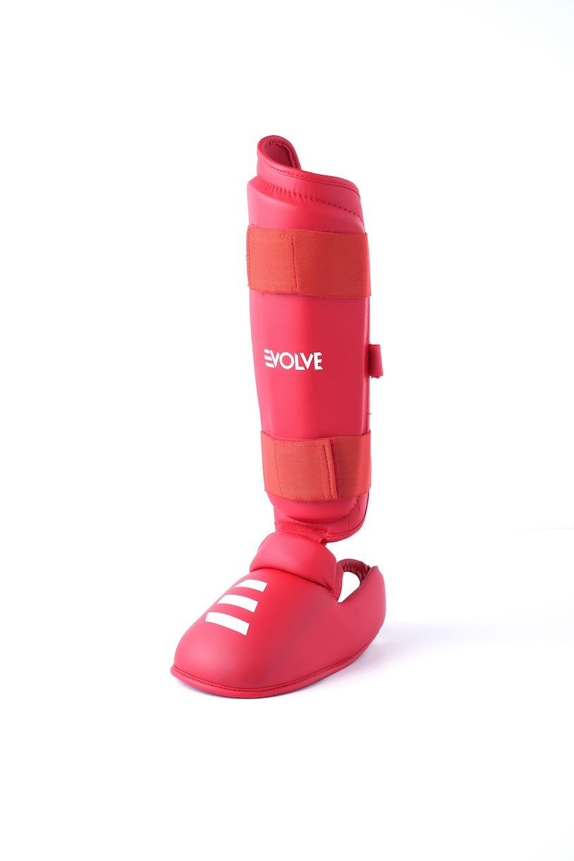 Evolve Karate Shin Guards | Adjustable Foam Padded Karate Shin and Instep Guards