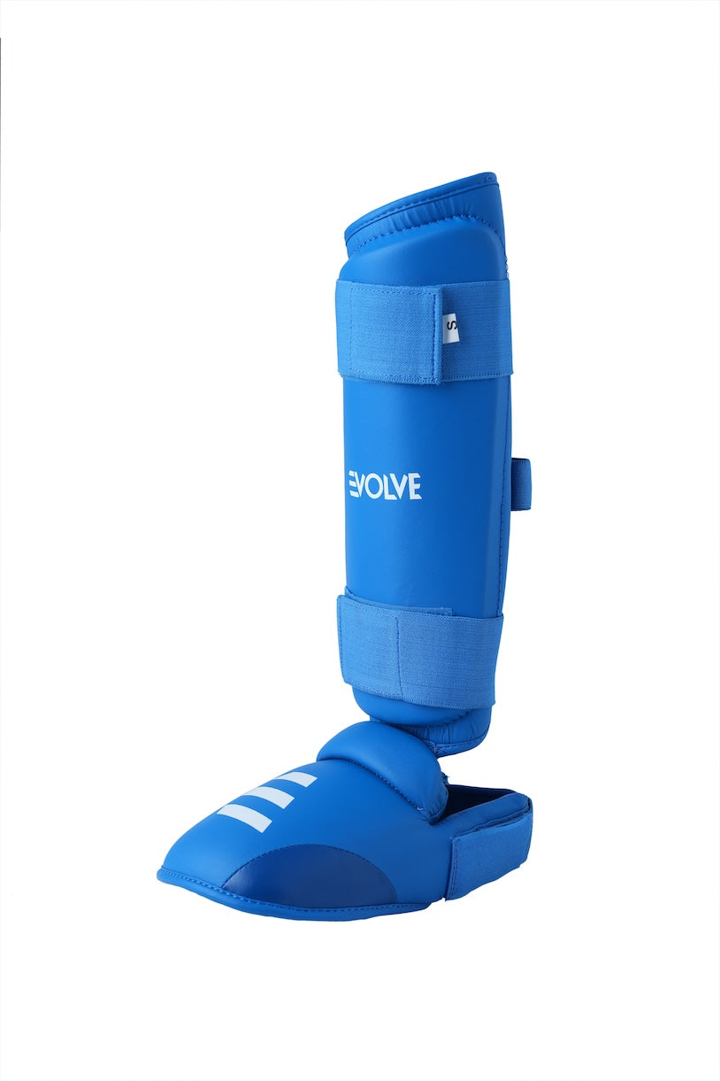 Evolve Karate Shin Guards | Adjustable Foam Padded Karate Shin and Instep Guards