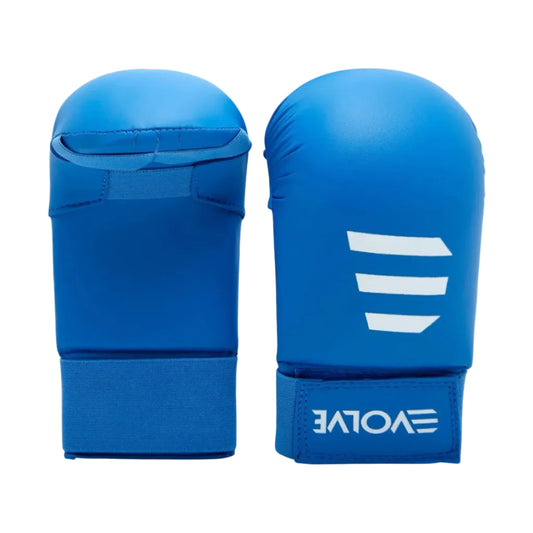 Evolve Karate Gloves - Blue | Lightweight Foam Padded Karate Gloves for Kids with Adjustable Straps