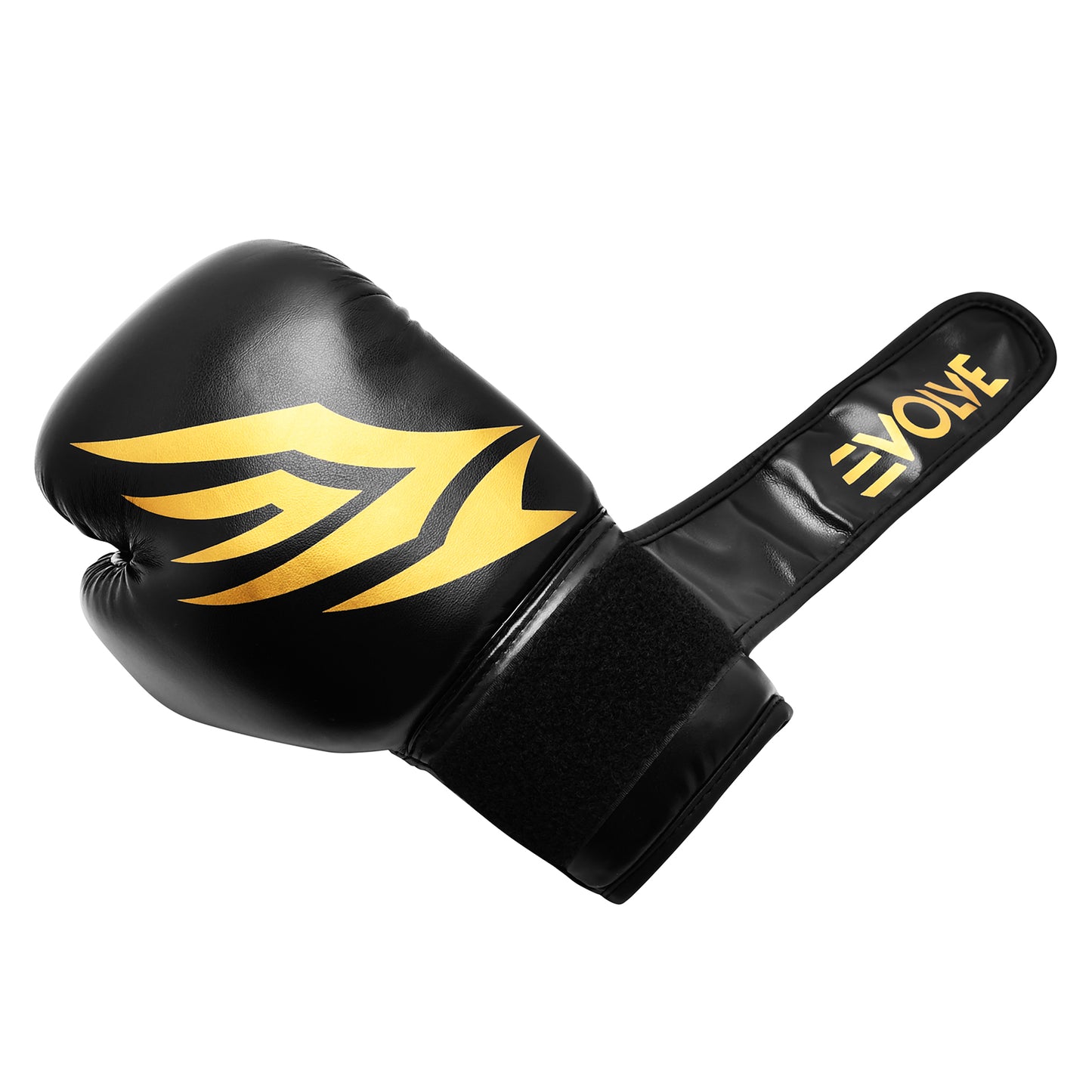 Evolve Kids Kickboxing Gloves - Black and Gold | Foam Padded Boxing and Kickboxing Gloves for Kids