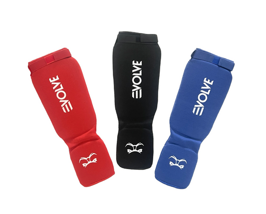 Evolve Shin Guards | Padded Martial Art Shin and Instep Guards for Kickboxing MMA Boxing Muay Thai Karate