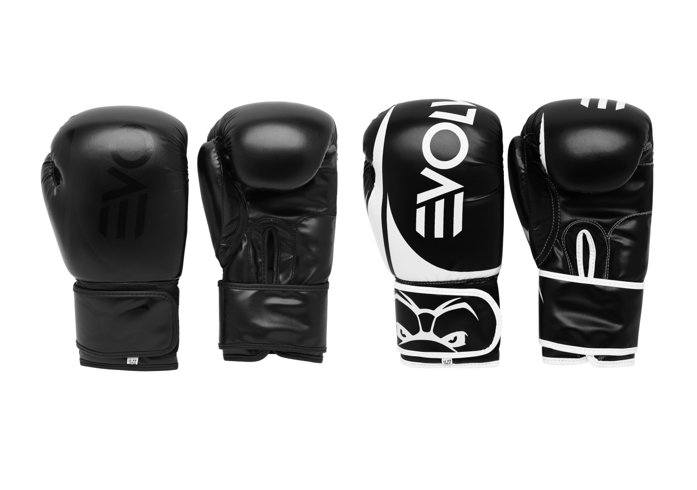 Evolve Boxing Gloves - Black and White | Foam Padded Boxing and Kickboxing Gloves for Training and Sparring