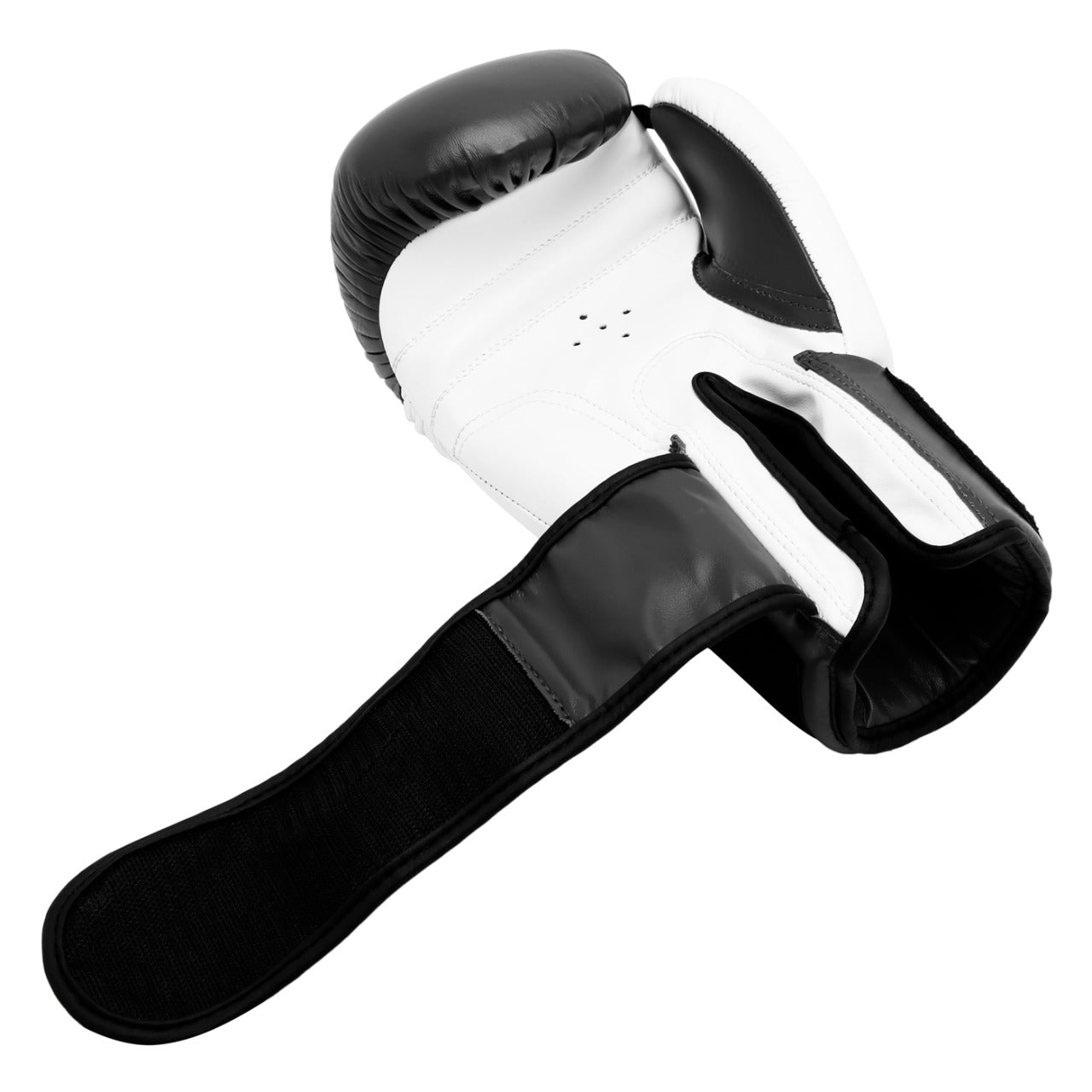 Evolve Kickboxing Gloves - Black and White | Foam Padded Boxing and Kickboxing Gloves with Adjustable Straps