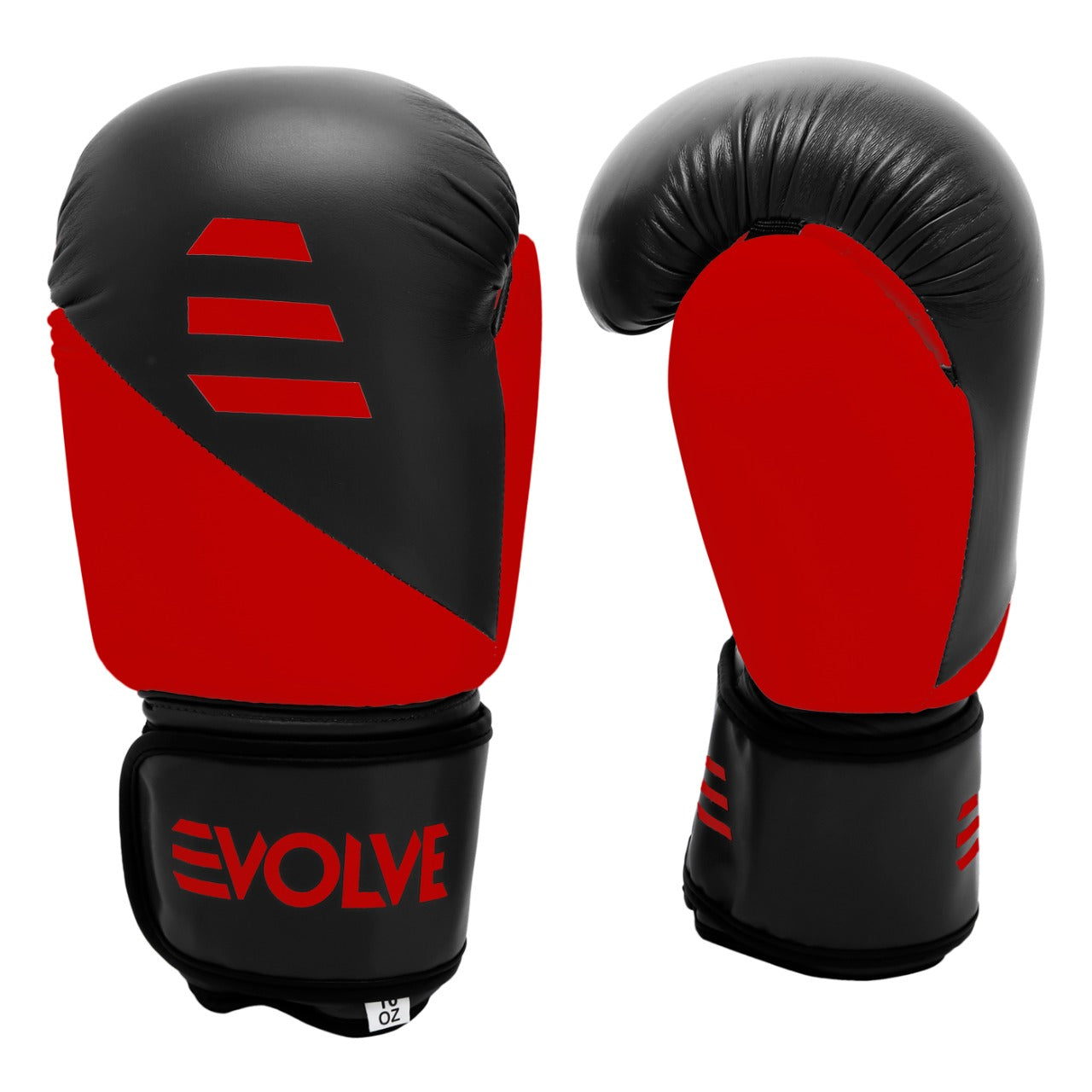 Evolve Kickboxing Gloves - Red and Black | Foam Padded Boxing and Kickboxing Gloves with Adjustable Straps