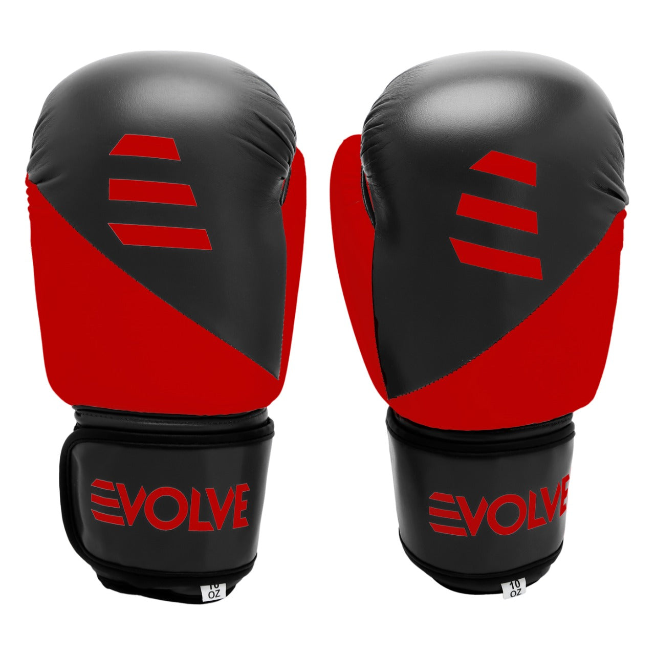 Evolve Kickboxing Gloves - Red and Black | Foam Padded Boxing and Kickboxing Gloves with Adjustable Straps